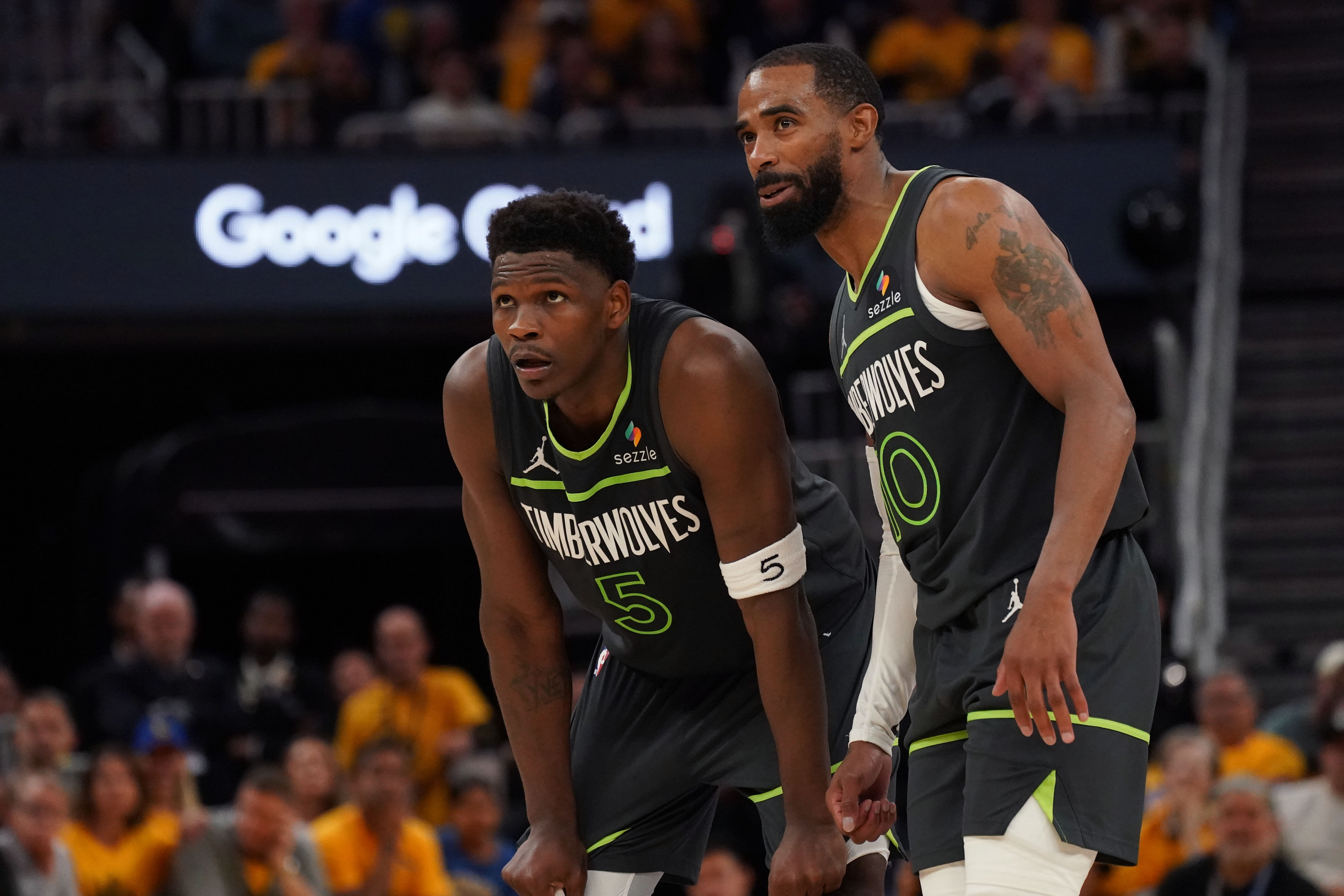 Anthony Edwards and Mike Conley - Source: Imagn